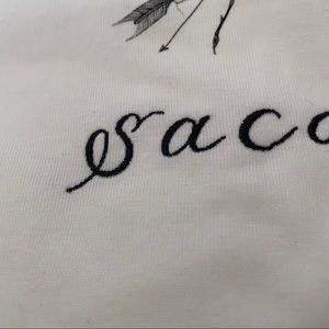 NEW SACAI x DR WOO sz 3 L White Logo Tshirt Rose